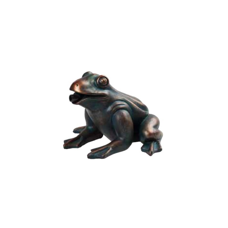 Gargouille Roi Grenouille En Fonte - 22x11cm Avec Pompe à Eau - Décoration Bassin Ou Jardin (230V)